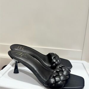 INC International Concepts Women's Black Braided Heels